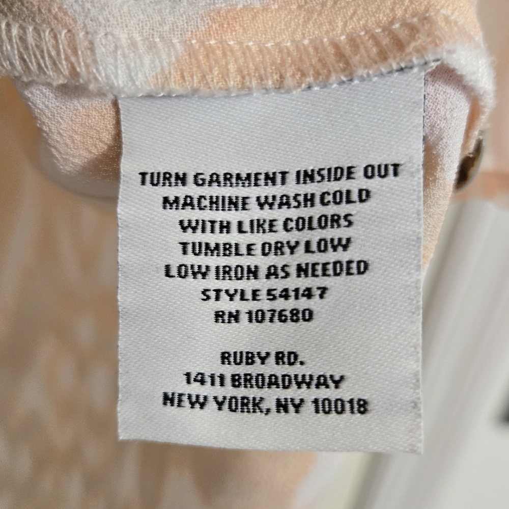 Ruby Road Peach Button Front Blouse Size 16 - image 6